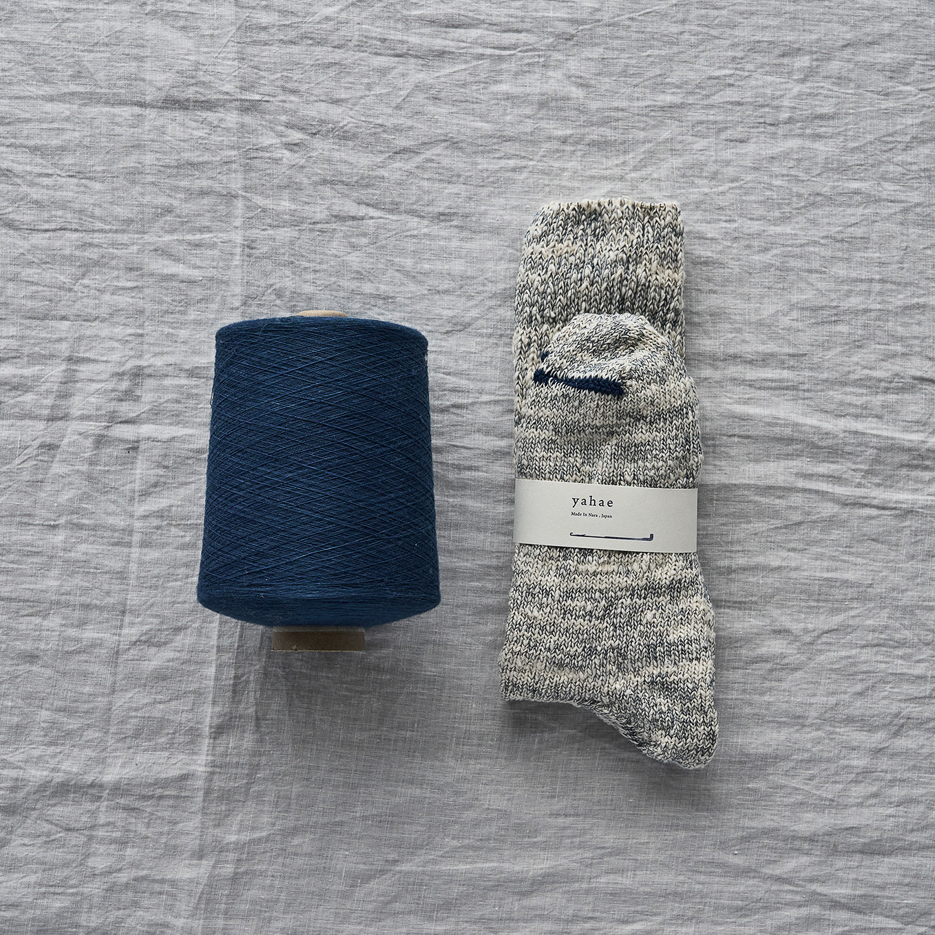 7-6010｜"Garabou" Organic Cotton Slipper Socks Indigo