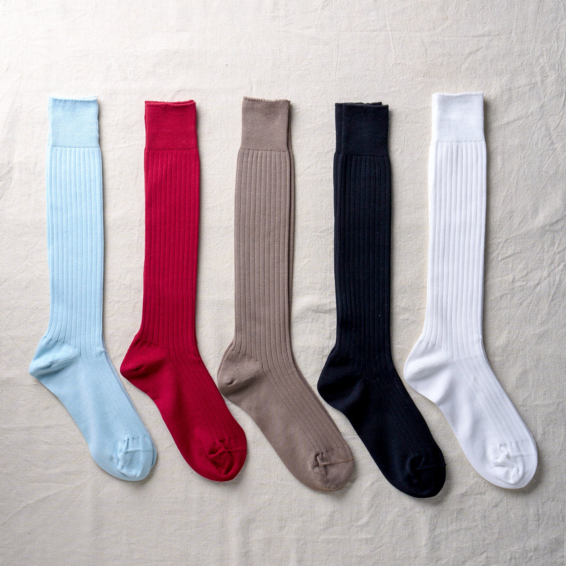 4-1003｜Organic Cotton Ribbed Knee Socks