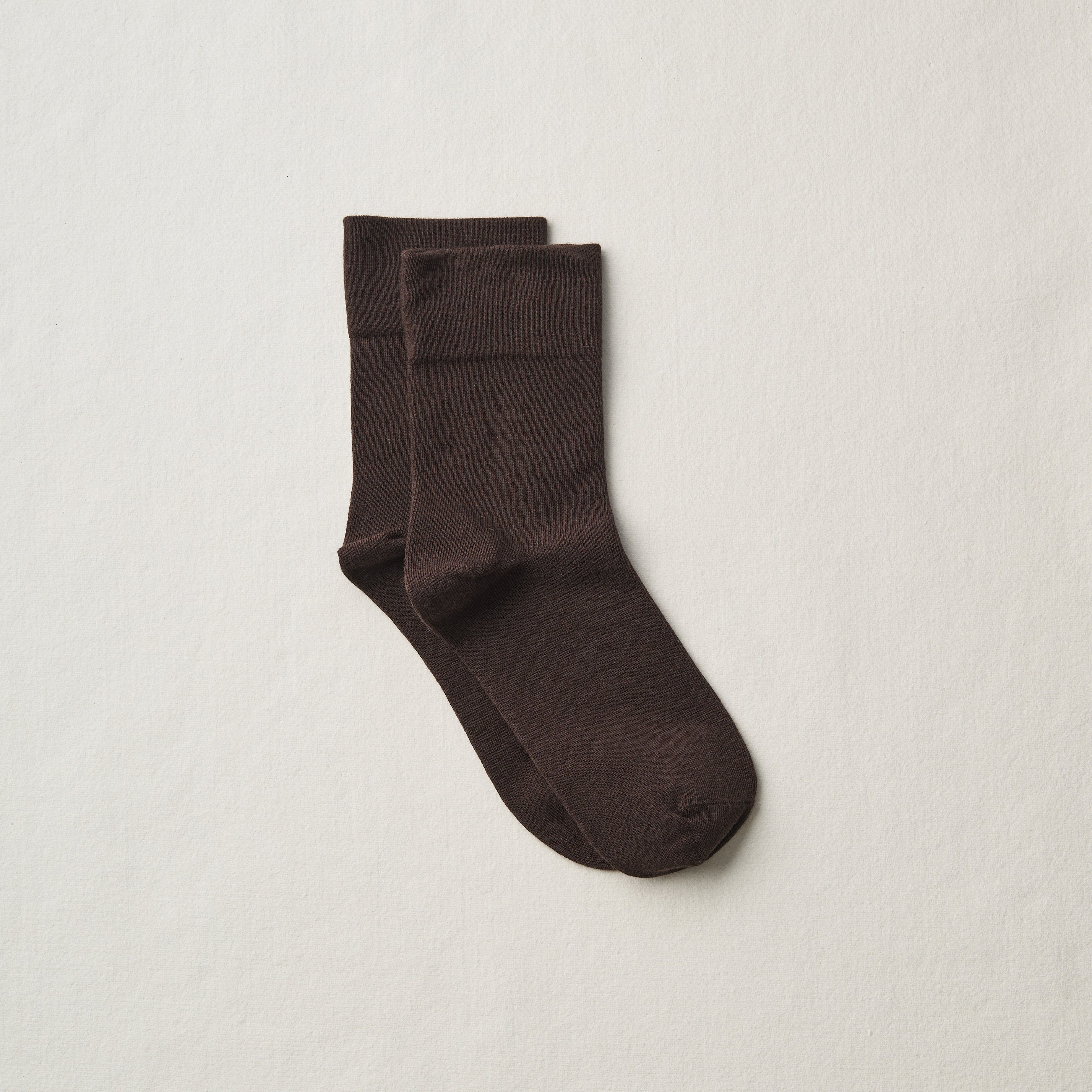 4-1000｜Organic Cotton Rubber Free Plain Socks