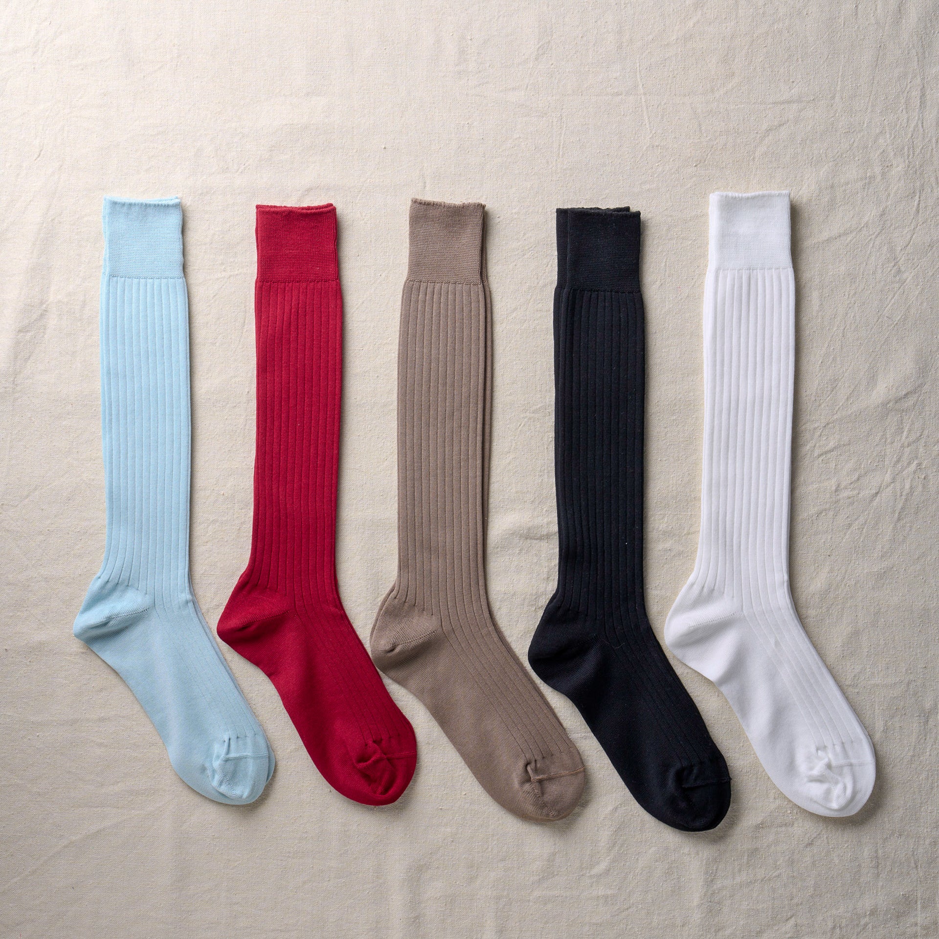4-1003｜Organic Cotton Ribbed Knee Socks