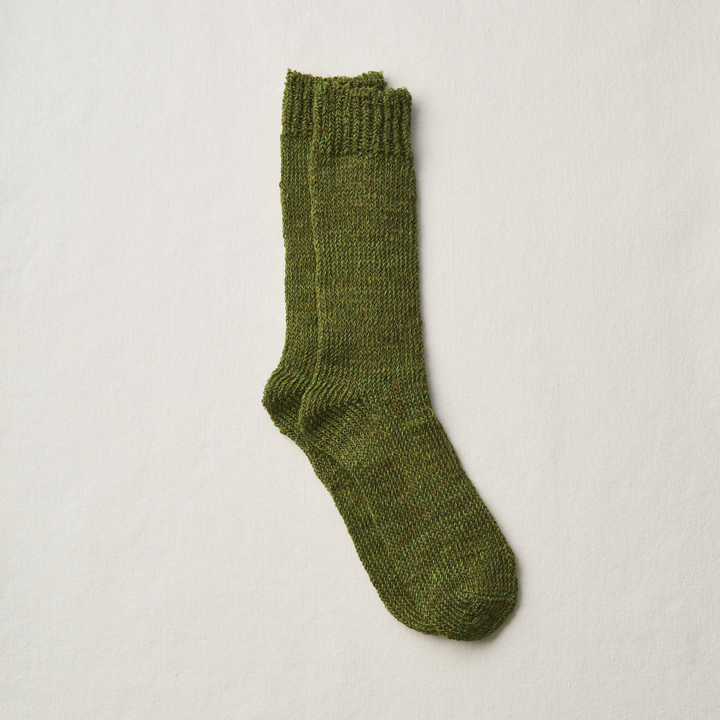 4-2002｜Organic Cotton Linen Low Gauge Plain Socks