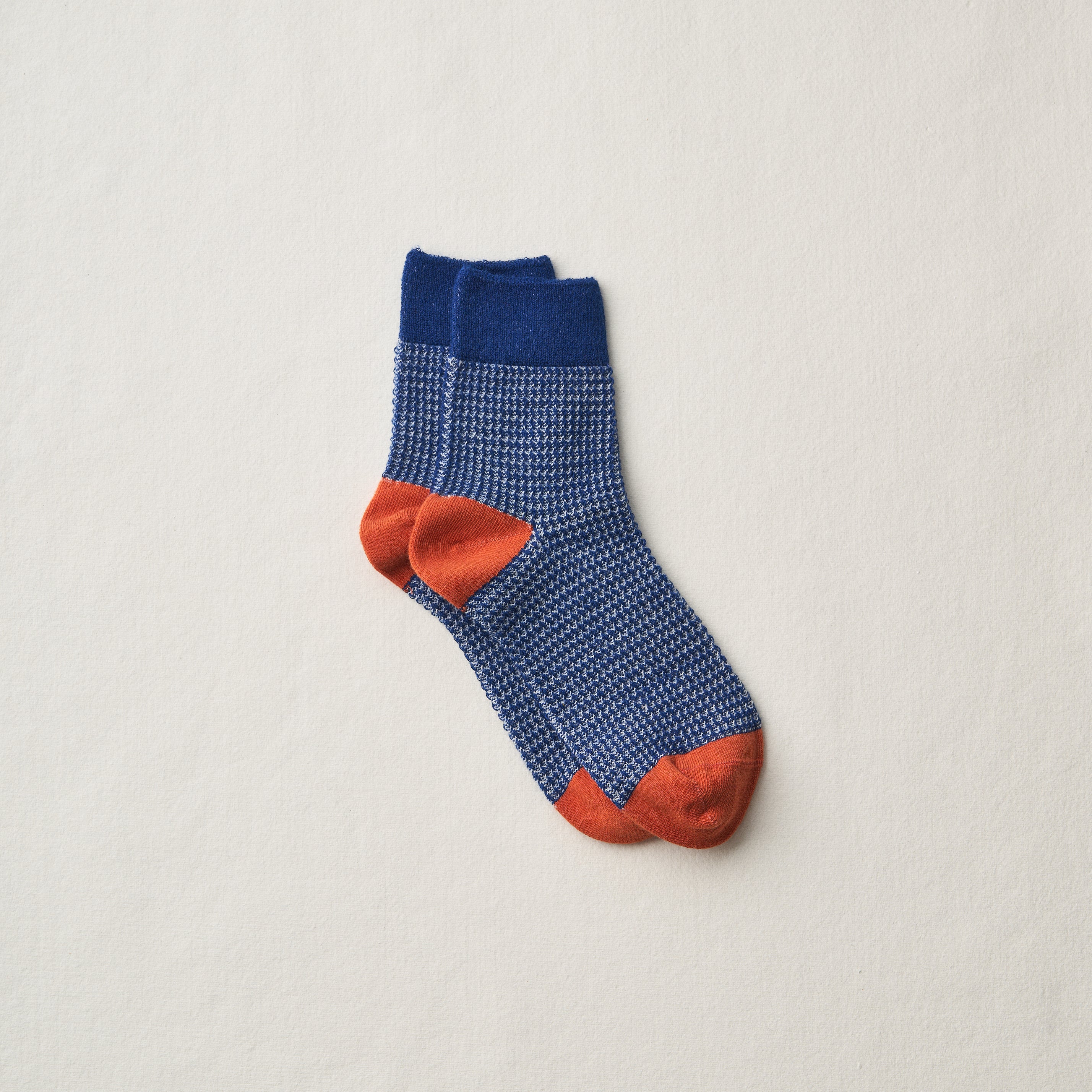 4-2003｜Organic Cotton Waffle Pattern Ankle Socks