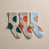 4-2008｜Organic Cotton Rubber Free Asymmetry Dot Socks