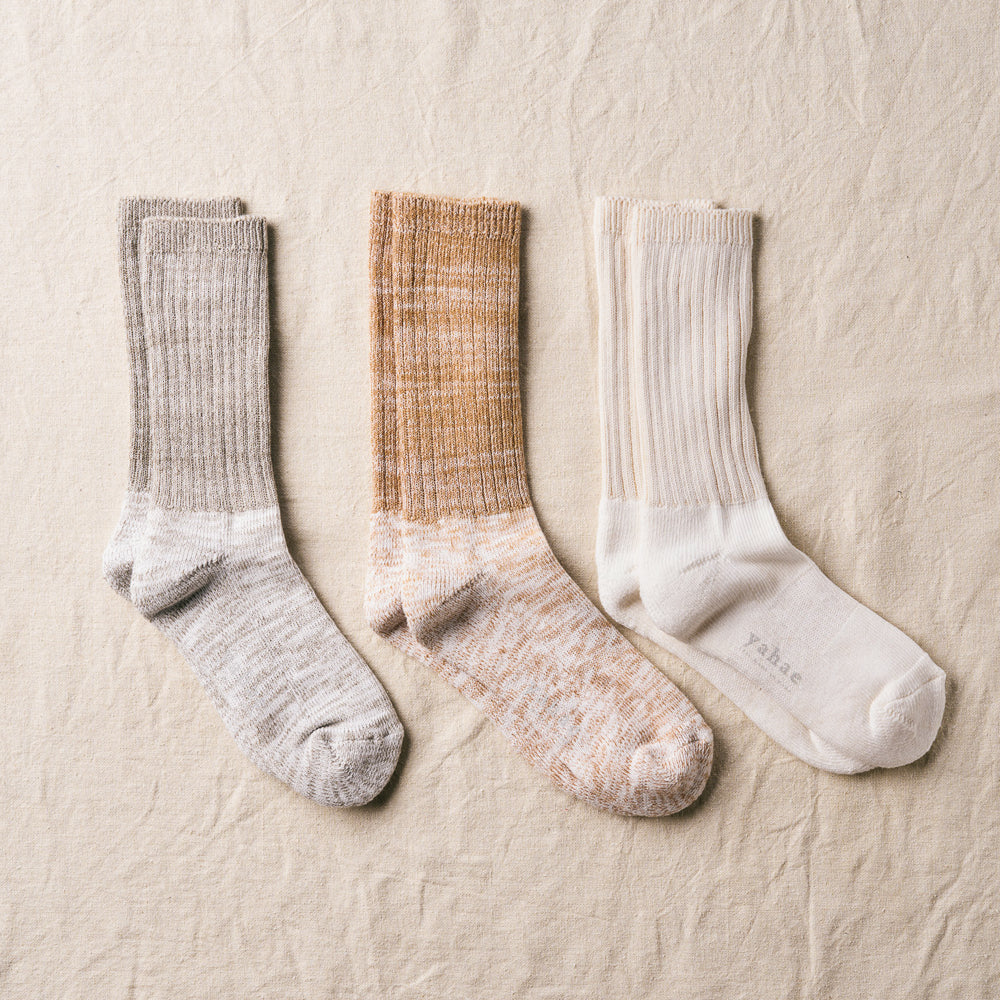 7-5003｜Organic Cotton Pile Crew Socks
