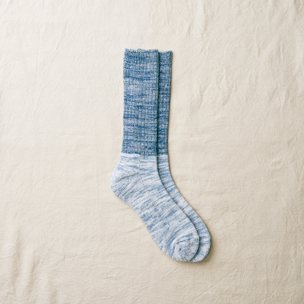 7-5021｜Indigo Organic Cotton Pile Crew Socks