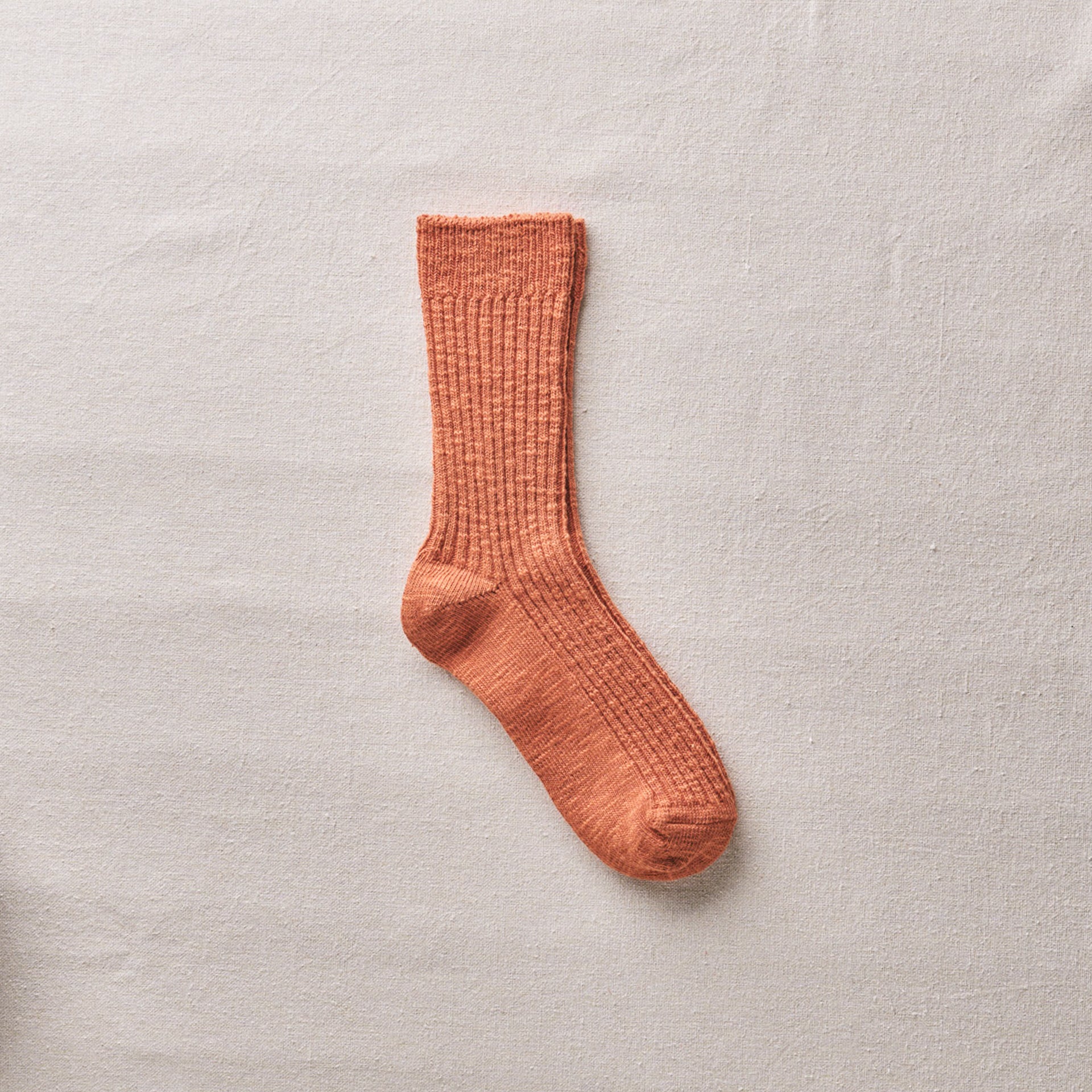4-4016｜Organic Cotton Slab Ribbed Socks
