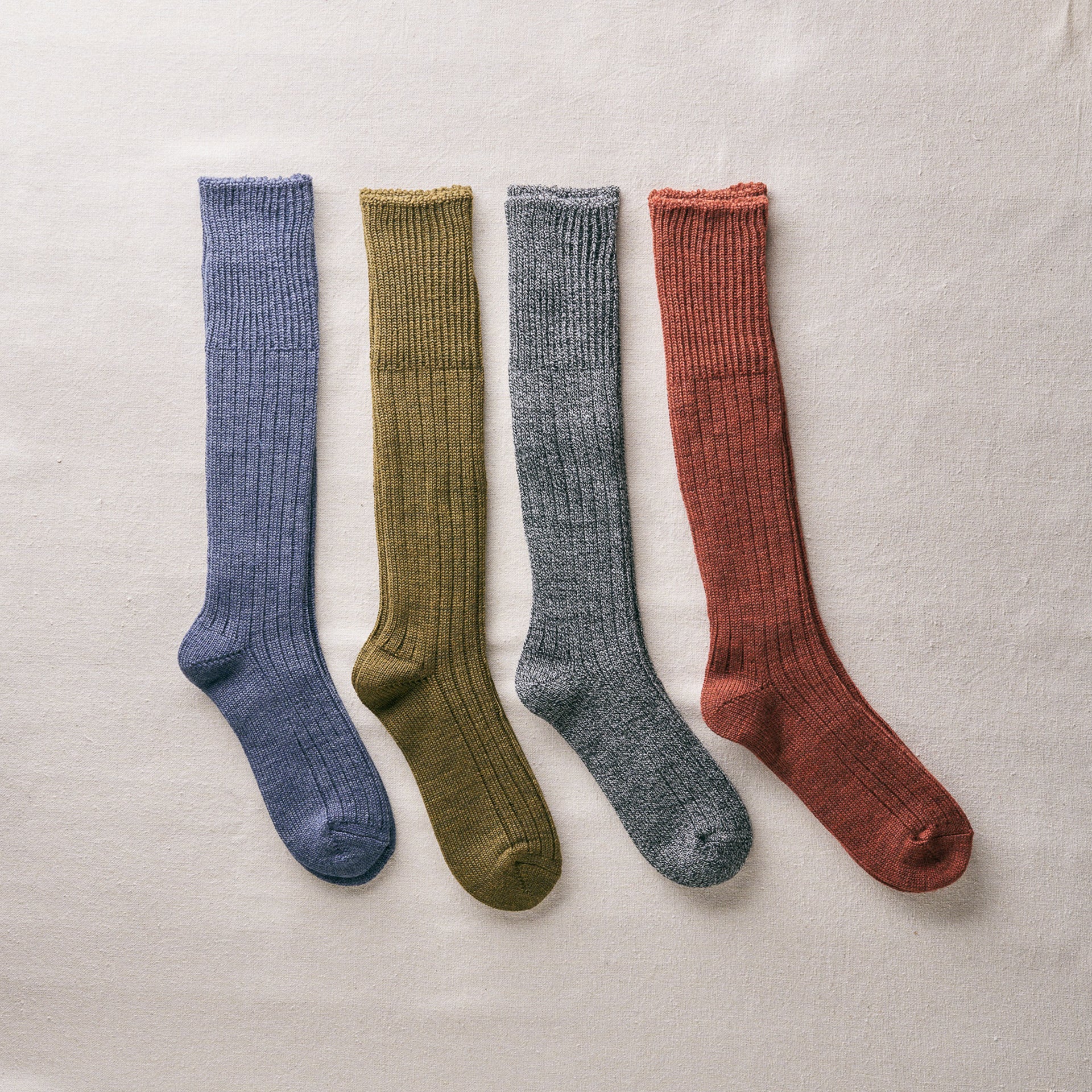 4-4021｜Wool Low Gauge Ribbed Knee Socks