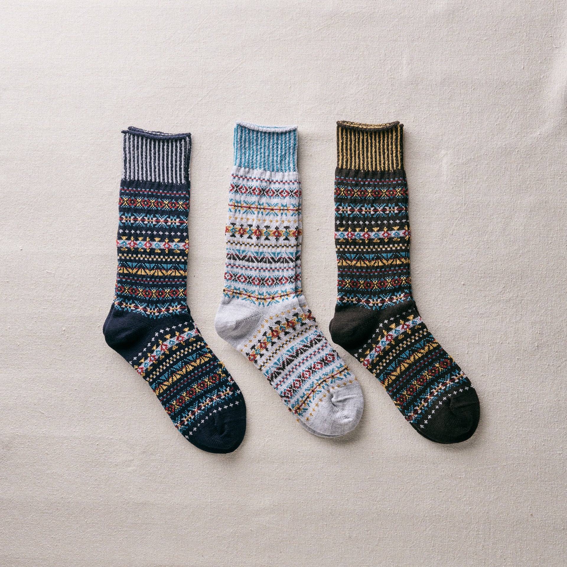 4-4022｜Wool Fair Isle Socks