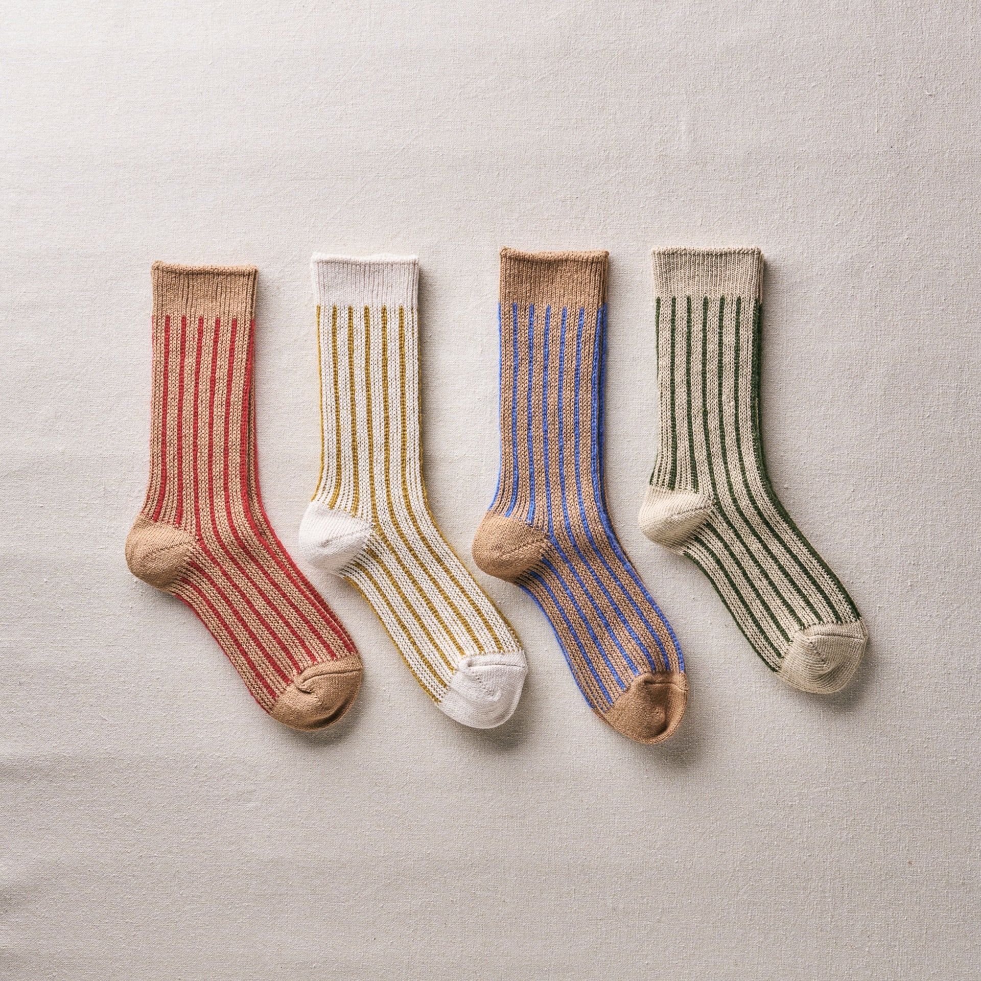 4-4023｜Organic Cotton Mohair Stripes Socks
