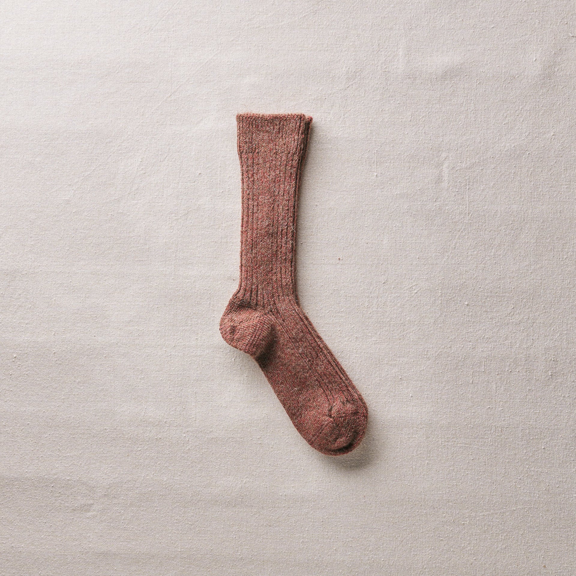 4-4026｜Alpaca Linen Ribbed Socks
