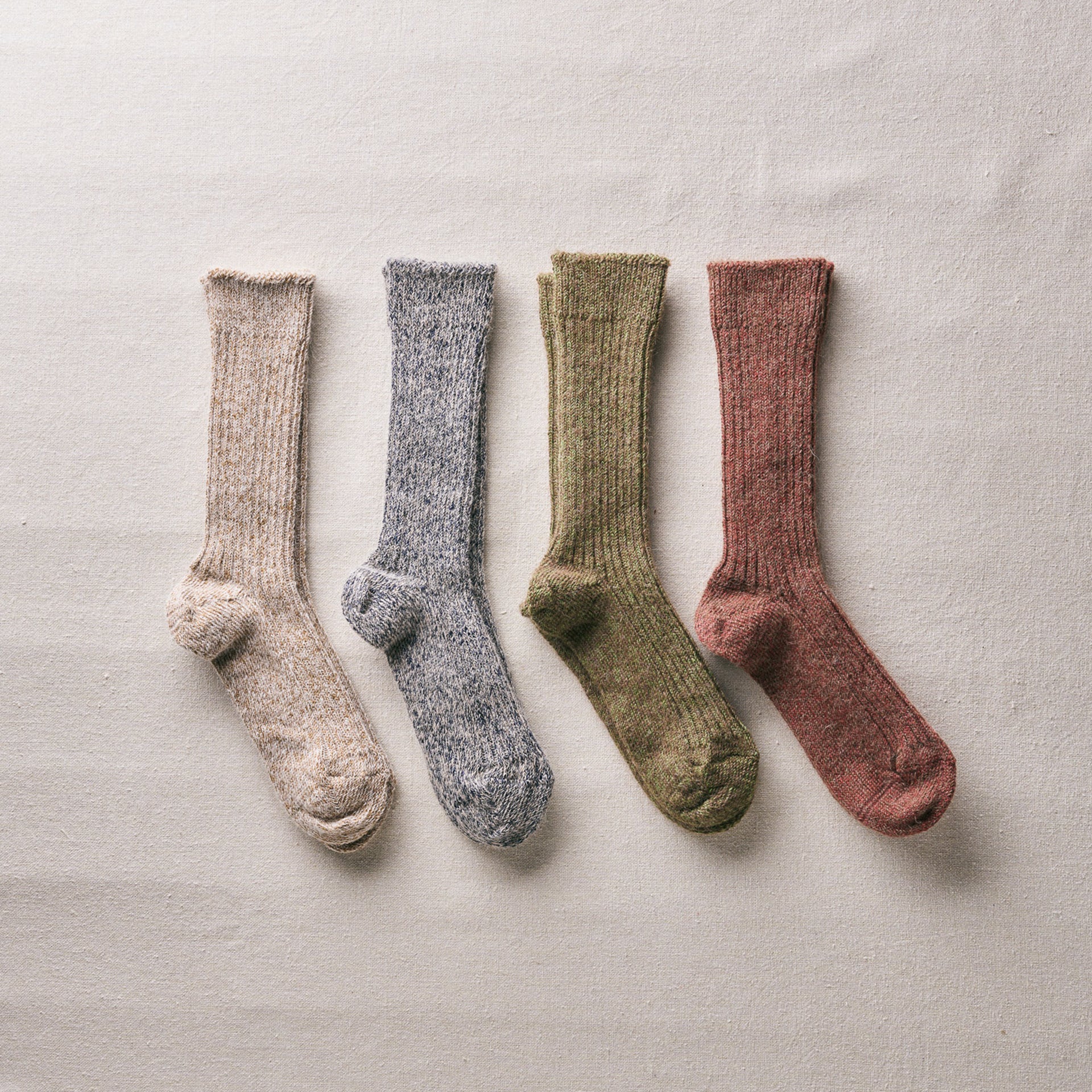 4-4026｜Alpaca Linen Ribbed Socks