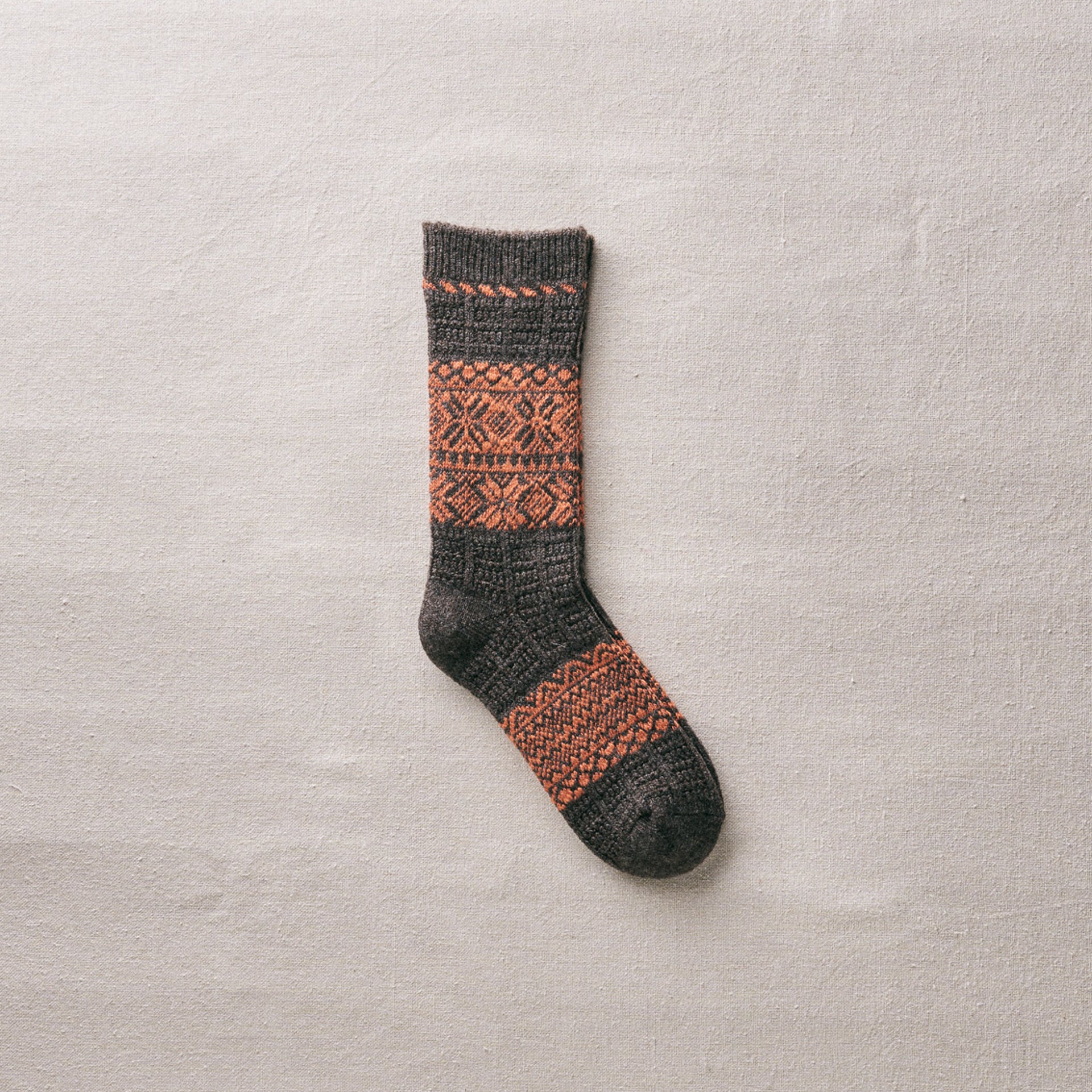 4-4028｜Wool Organic Cotton Snow Pattern Socks