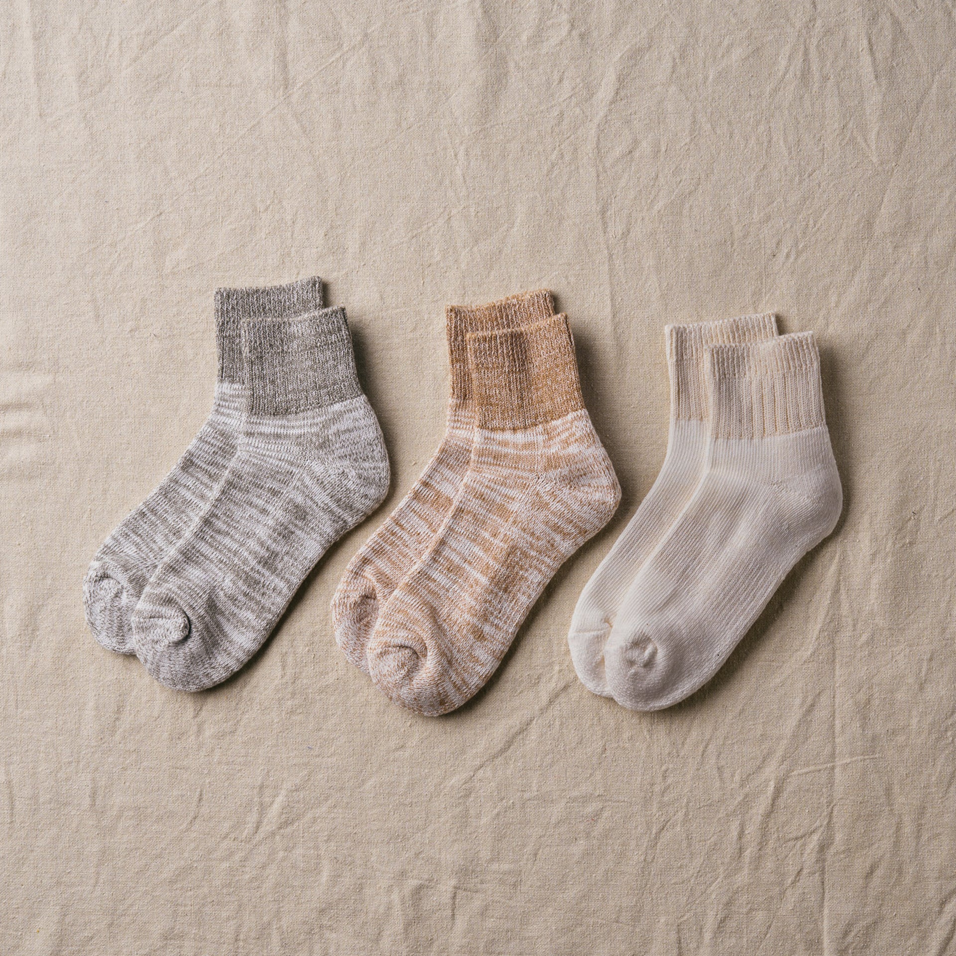 7-5004｜Organic Cotton Pile  Ankle Socks