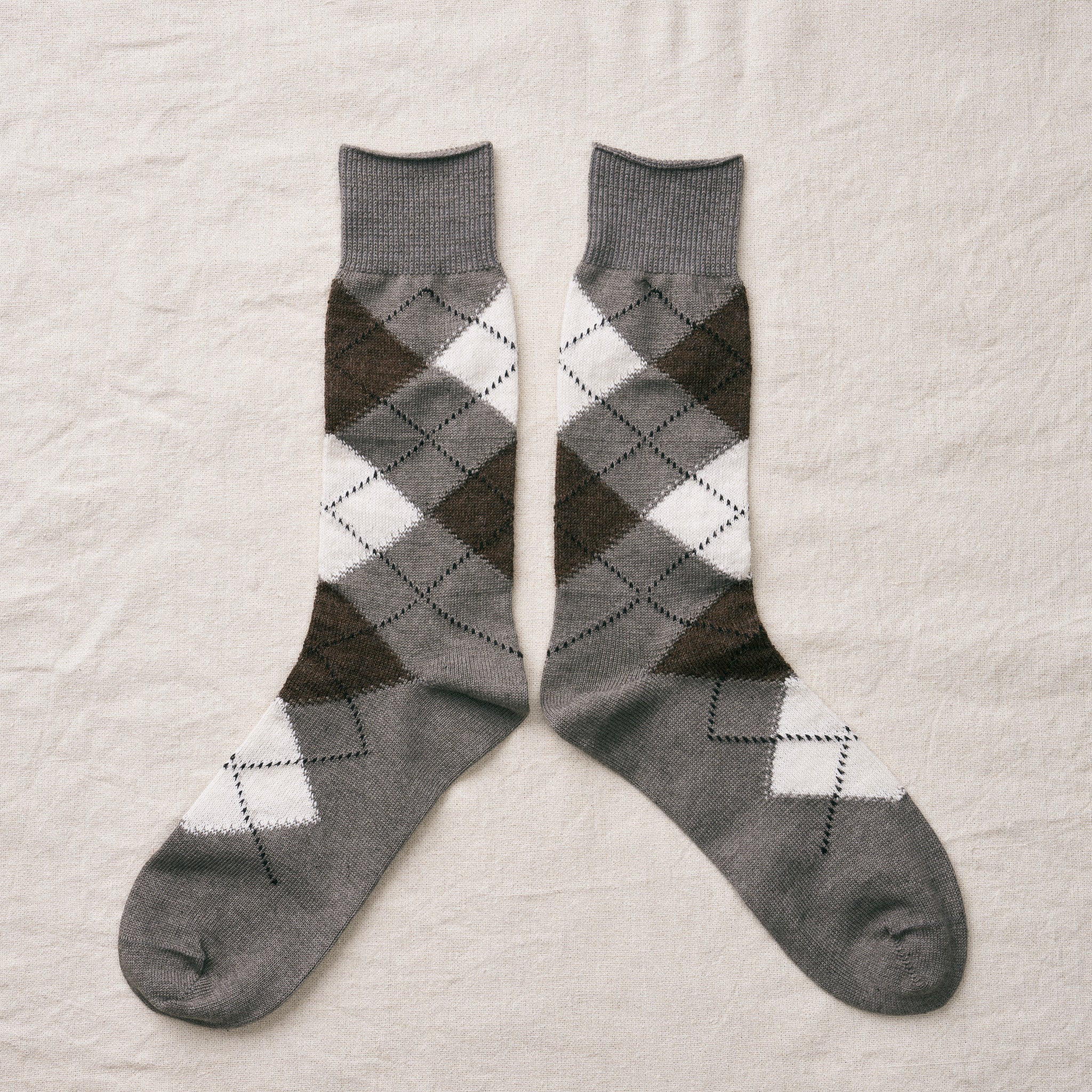 2027年3月納品｜7-5016｜Organic Cotton Alpaca Yak Argyle Socks