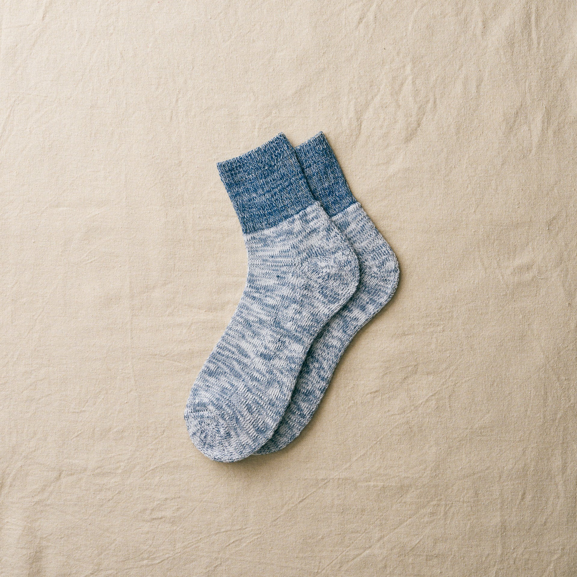 7-5020｜Indigo Organic Cotton Pile  Ankle Socks