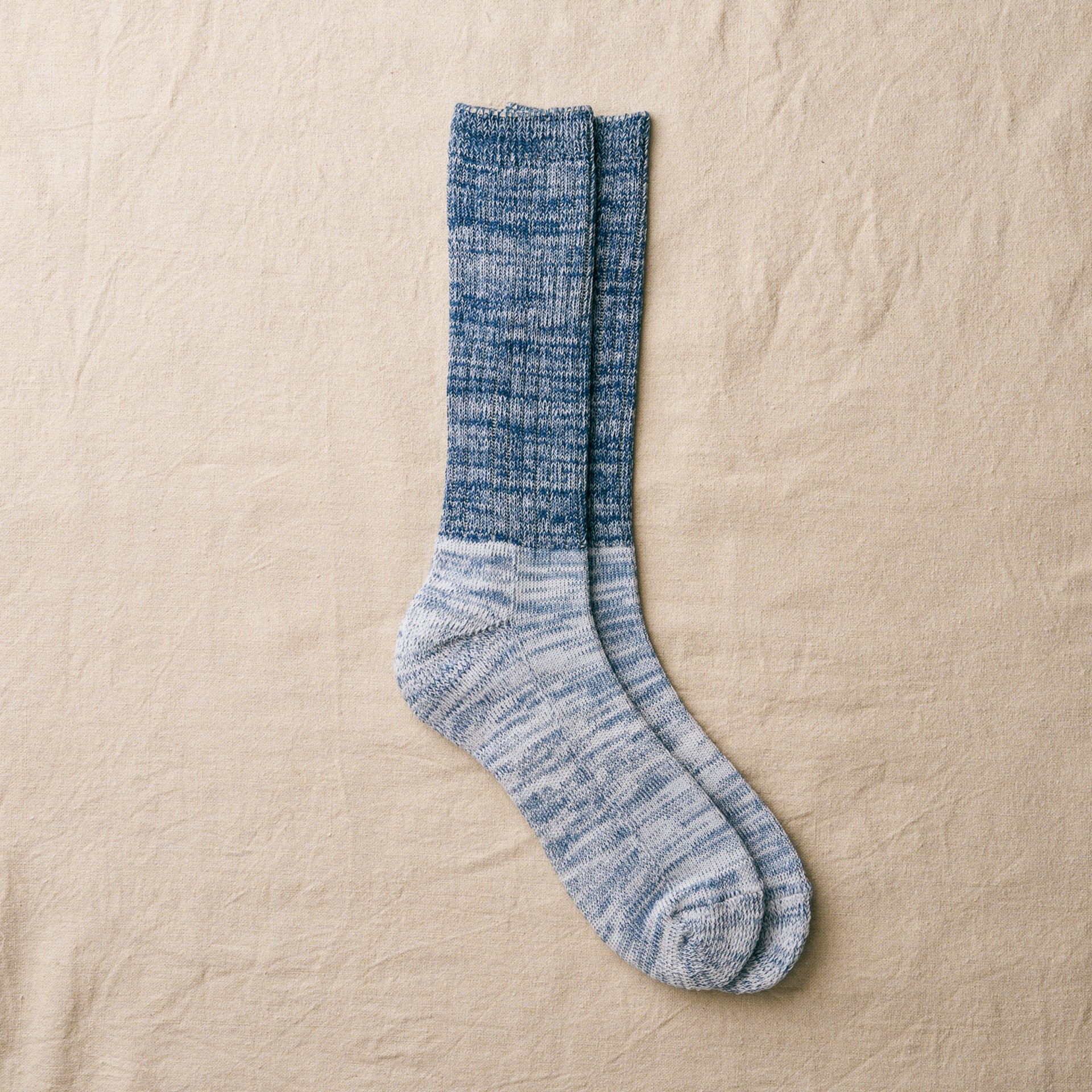 7-5021｜Indigo Organic Cotton Pile Crew Socks