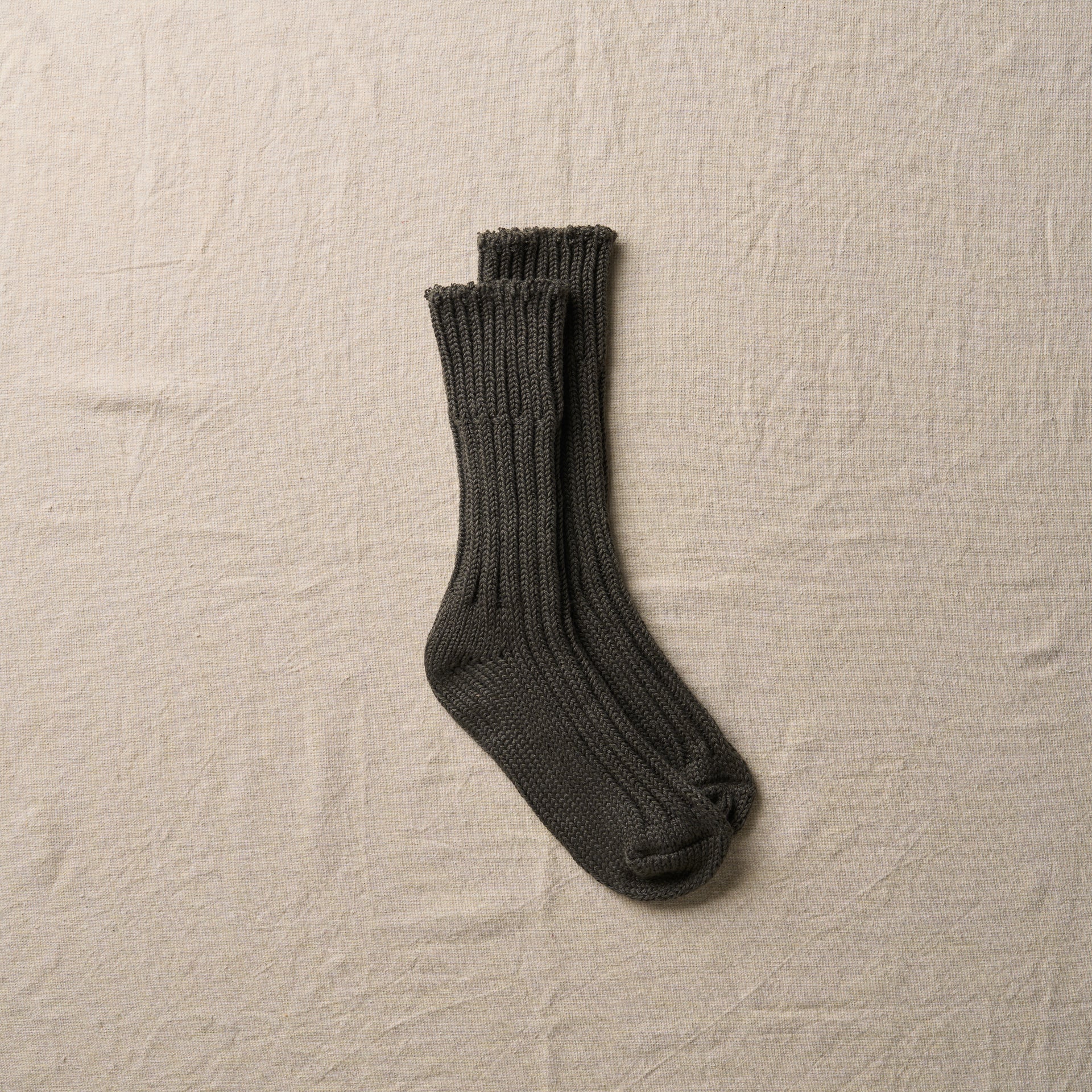 7-5023｜Organic Cotton Low Gauge Socks Natural Black