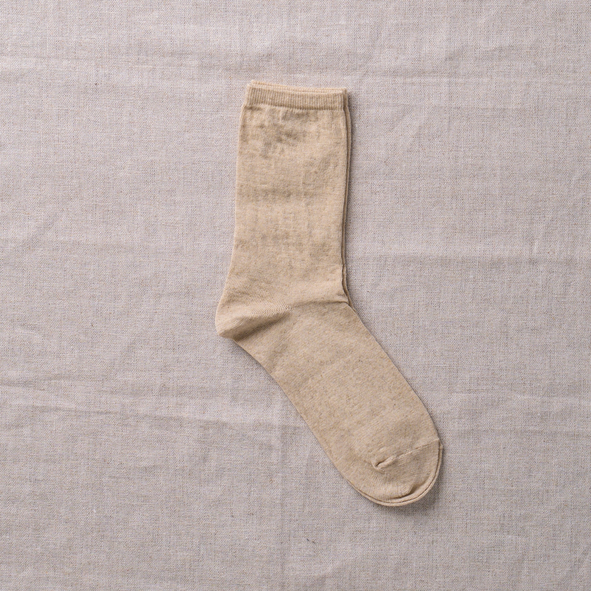 8-0023｜Cotton x linen plain socks